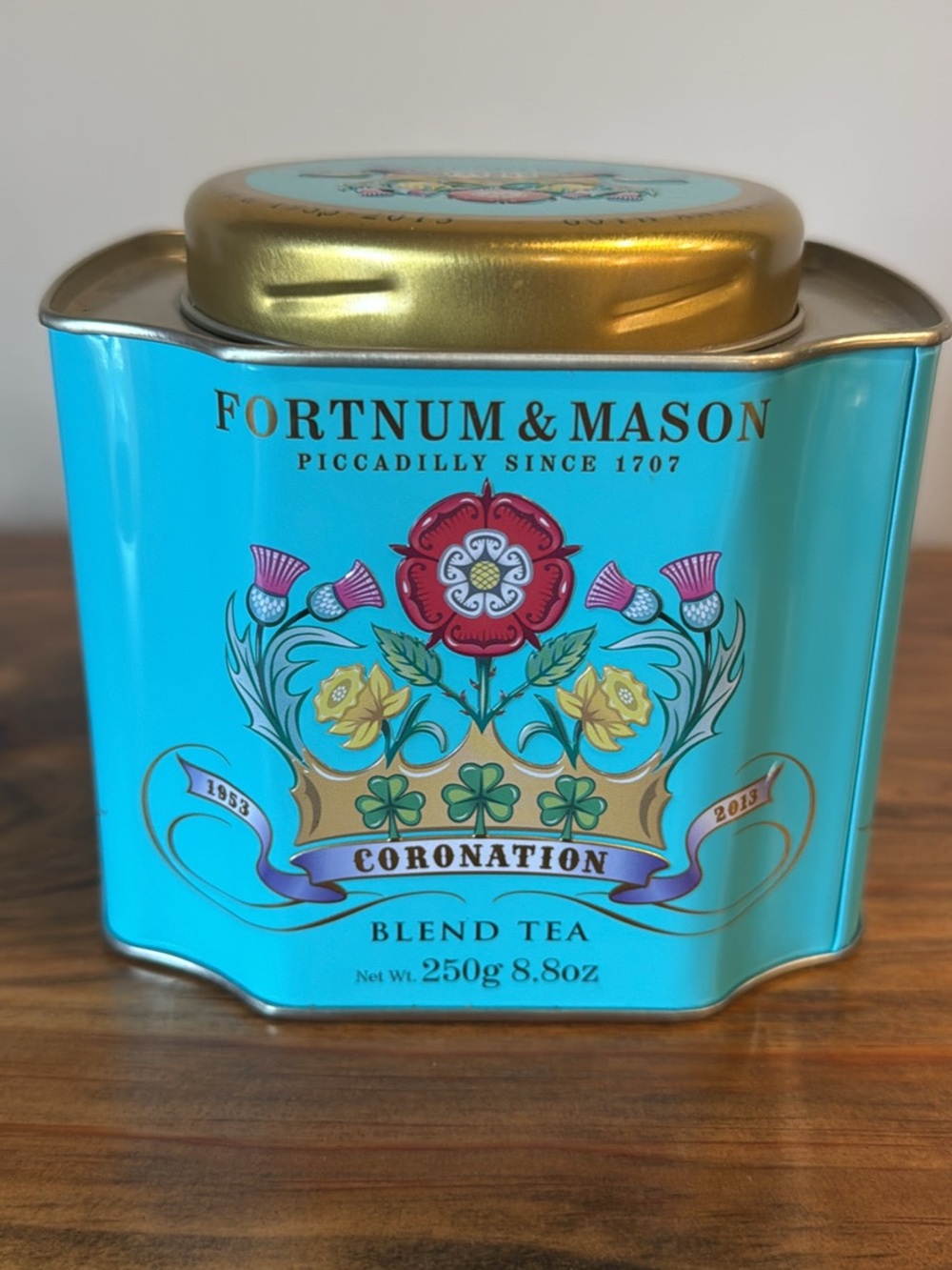 Fortnum & Mason Coronation Blend Tea Tin - Turquoise